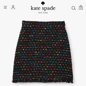 Kate Spade Black Multicolor Tweed Mini Skirt